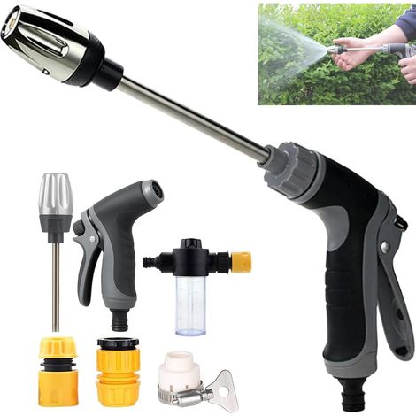Power Jet Gun High Pressure Spray Gun Rotating Garden Hose Cleaner with Long Rod Adjustable Jets for Car Garden Patio (1/5)
