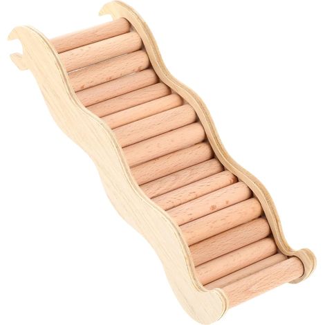 1 Échelle en bois,Tunnel d'exploration,Cachette pour hamster,Structure sans clous,Bords lisses,Pour rongeurs (1/5)