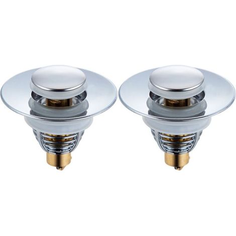 2 pack Bonde Lavabo Universel, Bouchon de Lavabo Pop-Up pour Baignoire, Cuisine, lavabo (Orifice de vidange 32-42mm) (1/4)