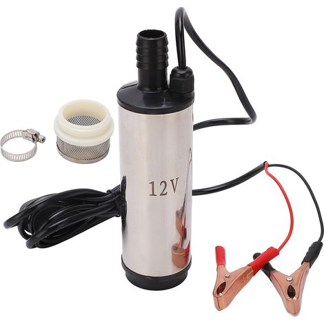 Pompe de transfert de carburant électrique Ouitable DC 12 V, mini-pompe de ravitaillement, en acier inoxydable avec filtre, débit de 45 à 50 L/min, diesel électrique (1/5)