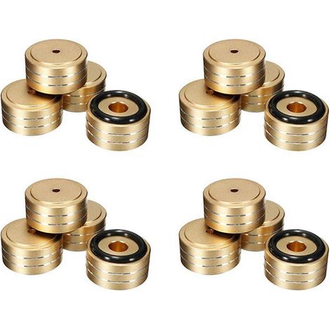 16 supports d'isolation pour enceintes d'amplificateurs HiFi en aluminium 40x20mm, pieds pour platine vinyle/DAC (dorés) (1/5)
