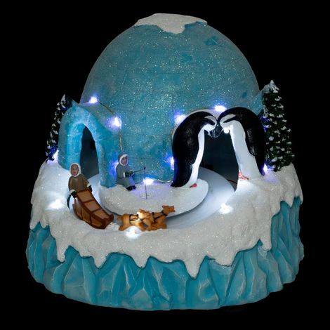 Village de Noël "Igloo" 21cm Bleu