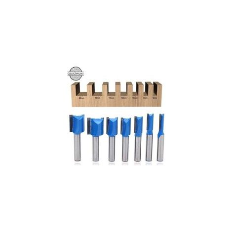 7 Fräser (6–20 mm Durchmesser), Holzfräser, 8 mm Schaft, Blau (1/5)