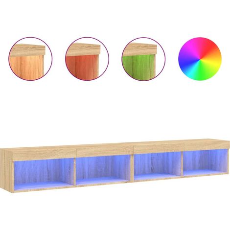 Maison Exclusive - Mobili TV con Luci LED 2pz Rovere Sonoma 100x30x30 cm