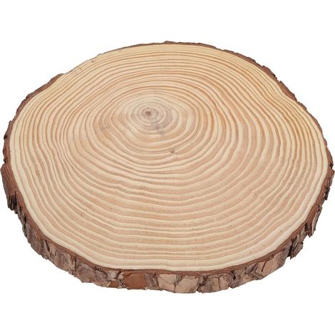 Tranches de bois naturel brut, disques en bois pour décorations, formes irrégulières avec écorce 22.5x23cm (1/5)