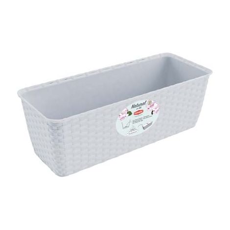 CASSETTA + RISERVA NATURAL STEFANPLAST - PP RATTAN BIANCO CM 40X16 H.CM 13- 4 pezzi