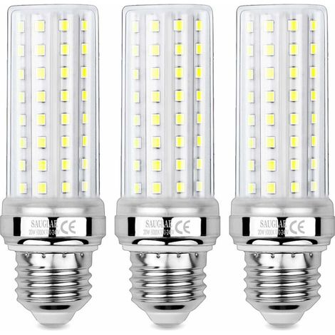 3 Pack 20W LED Corn Light Bulbs, 150W Equivalent, 6000K Cool White, E27 Edison Screw Light Bulbs (1/5)