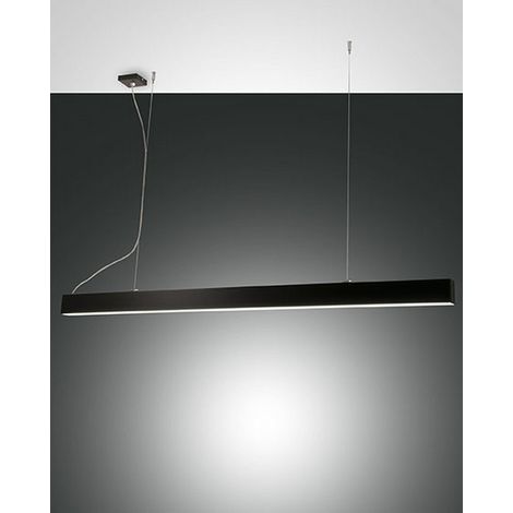 NEXT LAMPADARIO A SOSPENSIONE NERO L.142X4,6CM DIMMERABILE DOPPIA EMISSIONE A LED 3000K - 28+30W - 3380+3640 lm (1/2)