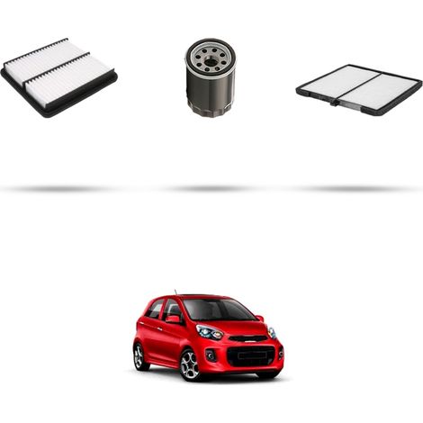 Kit tagliando 3 filtri compatibile con Kia Picanto II (TA) 1.2 63kw dal 2011