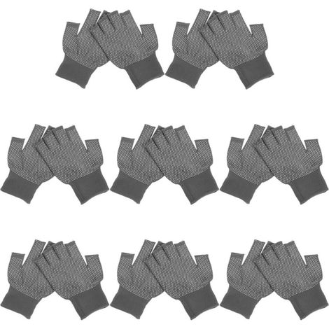 8paires de Travail Antidérapants à Doigts Ouverts Légers et Respirants pour Hommes et Femmes pour Jardinage Bricolage et Tâches Précises (1/5)