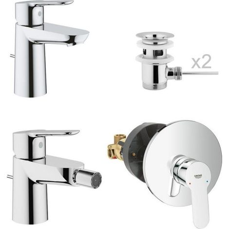 OFFERTA Tris di Miscelatori GROHE BAUEDGE per Bidet + Lavabo + Doccia - Finitura Cromata + Saliscendi IN OMAGGIO (1/5)
