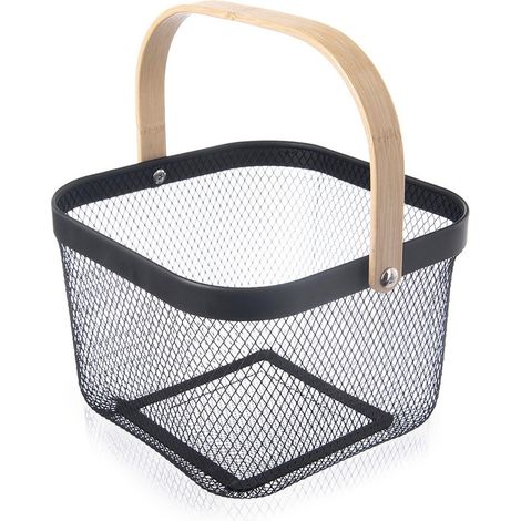 Cestino portaoggetti in metallo nero radka 27x245x175 cm