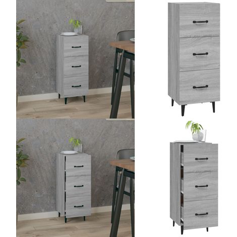 Sideboard Grau Sonoma 34,5x34x90 cm Holzwerkstoff - Schreibtisch - Wohnzimmermöbel - Sideboard Grau - Holz Sideboard - Regal - Home & Living (1/5)