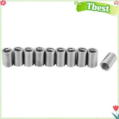Kit de réparation de fils, filetage d'insertion de fil 10 Cs, manchon de vis en acier inoxydable, assortiment d'insertion M8x1,25x3D (1/4)