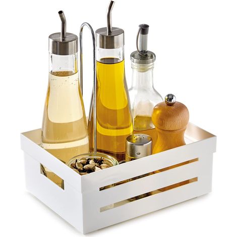 Boite Rangement, Paniers et Boîtes de Rangement Cuisine, Caisse Rangement, 2 LT, Blanche, Made in Italy (1/5)