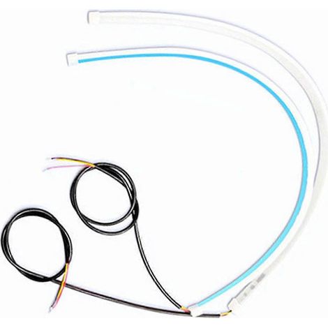 Bande LED flexible de 30 cm pour voitures, transition dynamique du blanc au jaune, étanche, tube pour phares