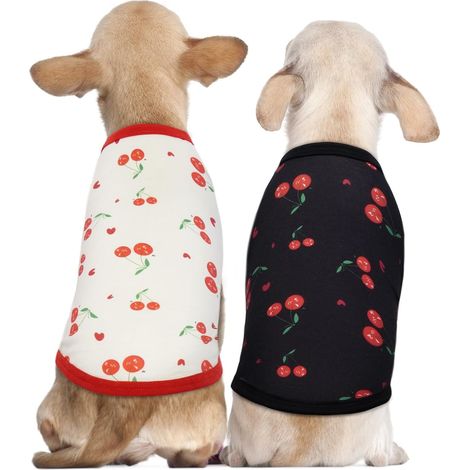 2 pezzi maglietta per cani, maglietta leggera e traspirante, maglione leggero, abbigliamento per chihuahua per cani di piccola taglia, ideale per estate/primavera/autunno, pigiama o protezione solare, (1/5)
