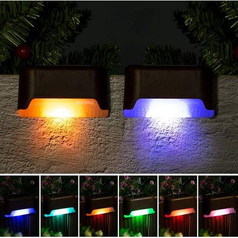 Lot de 16 lampes solaires d'extérieur pour terrasses, escaliers, marches, clôtures, jardins et patios (couleurs changeantes) (1/5)
