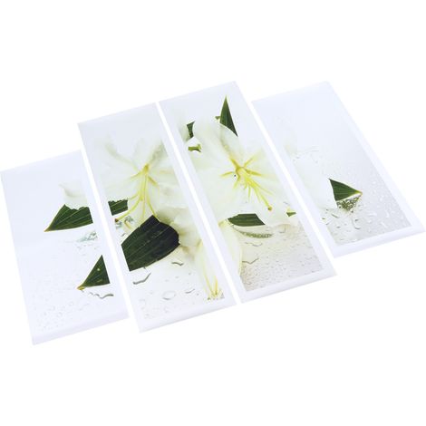 Ensemble de 4 tableaux décoratifs muraux floraux sans cadre, pour la maison, le bureau ou le hall d'entrée. (1/5)