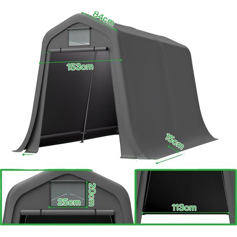 Tente de rangement pour vélos, protection durable contre les intempéries, design spacieux, GRIS (1/2)
