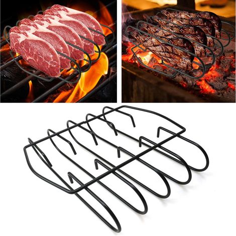 Grille en fonte résistante à la chaleur pour rôtir les côtes levées, compatible avec 4 accessoires de fumage - Noir - AquaForge (1/5)