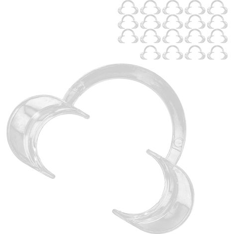 20 écarteurs de lèvres et de joues jetables transparents en forme de C pour le blanchiment des dents et l'ouverture de la bouche (S) (1/5)