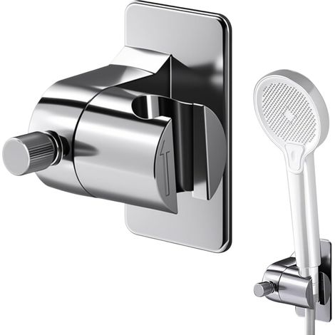 CCYKXA Duschkopfhalterung, Universal Verstellbarer Duschhalter, 45° Verstellbare Universal Wandduschhalterung, Duschhalterung ohne Bohren, Wandmontierter Duschhalter