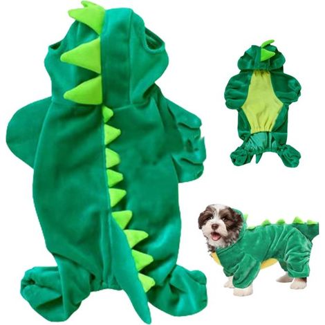 Déguisement de dinosaure pour chien XXL, costume d'Halloween, adorable costume pour chien, manteau chaud en velours et cristaux, vêtements d'hiver pour animaux, vêtements décontractés pour animaux (1/4)