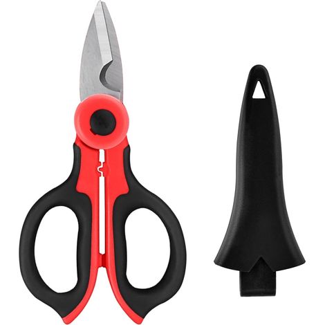 Ciseaux d’électricien Multi-usage, Ciseaux électriques, outils de coupe de fil à dénuder pour tissus, papier et câbles (1/5)