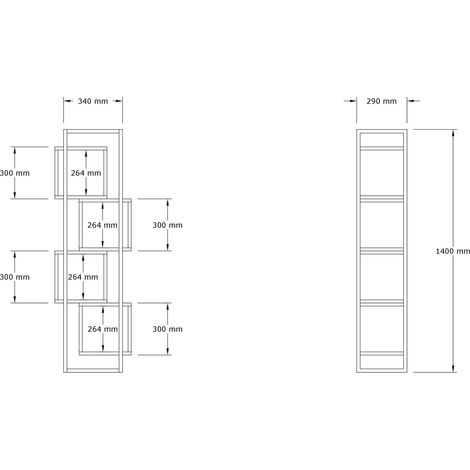 Holzbücherregal "Rabant" – 44 x 29 x 140 cm – Weiß (1/5)