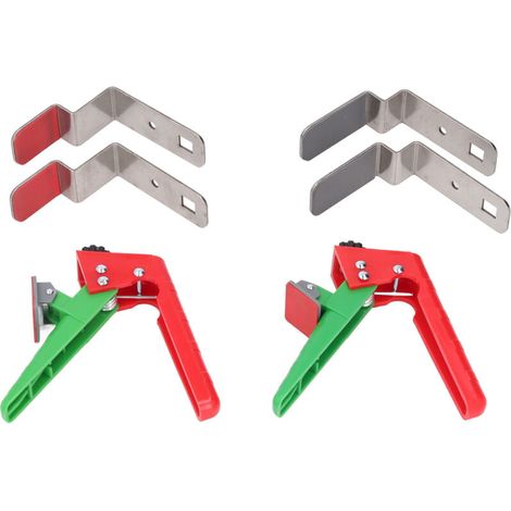 Pinzas de instalación delante del tiroir, 2 juegos de pinzas de instalación universales en acero inoable, ayudas de armario, gabaritas, herramientas de serraje para fijación en el trabajo de madera (1/5)