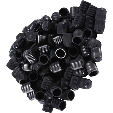 Schwarze Ventilkappen aus Kunststoff – 100er-Packung für Auto-, Motorrad- und Fahrradreifen (1/5)