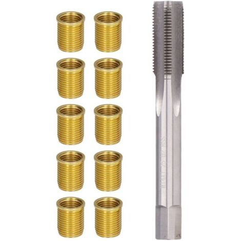 Outils de réparation de filetage de bougies d'allumage, inserts métalliques M12x1,25, taraud M14x1,25, kit de retaraudage 14 mm (1/5)