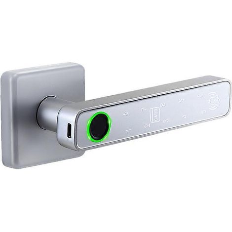 Serrure intelligente WiFi à empreinte digitale, serrure à carte RFID avec mot de passe, adaptée aux portes intérieures en bois et en métal, peut déverrouiller les portes de salle de bain et de chambre (1/5)