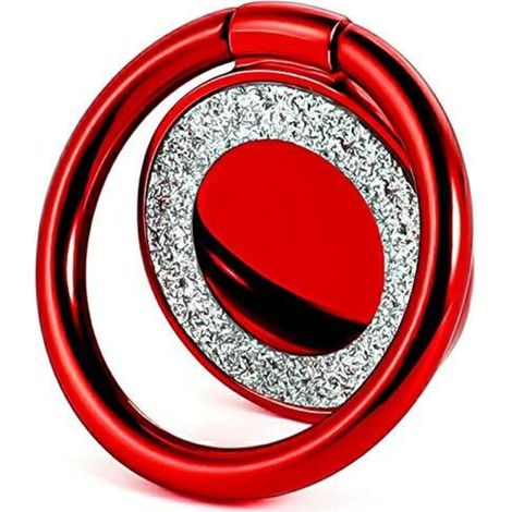 Anillo Soporte Teléfono - Rotación 360° e Inclinación 180° - Ajustable Ergonómico - Rojo - 1 Unidad (1/3)