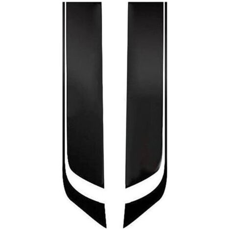 Pack di 2 adesivi universali in vinile per auto, cofano, a righe, sport, corse, grafica, decorazione del cofano motore, a righe, la modifica, l'adesivo decorativo all'aperto, nero (1/5)