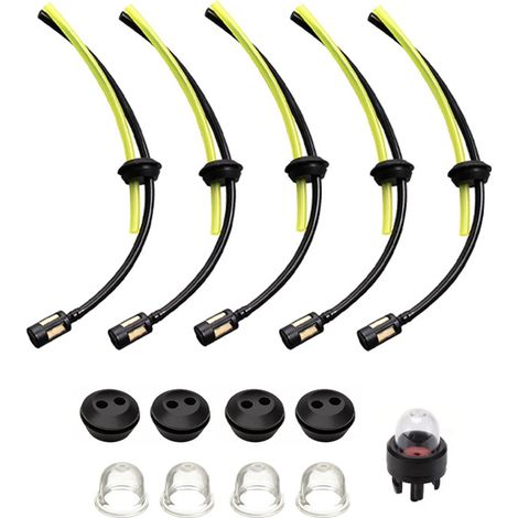 Línea de combustible con filtro, kit de filtro de combustible universal, línea principal de combustible de 27,5 cm, con burbujeador de aceite (14 piezas) (1/5)