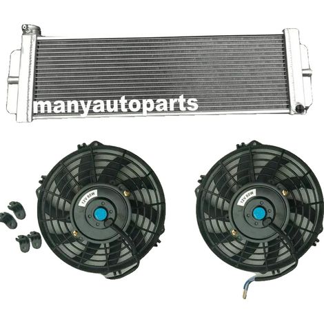 Échangeur de chaleur intercooler en aluminium, ajustement universel, refroidissement efficace air-eau, comprend des ventilateurs (1/5)