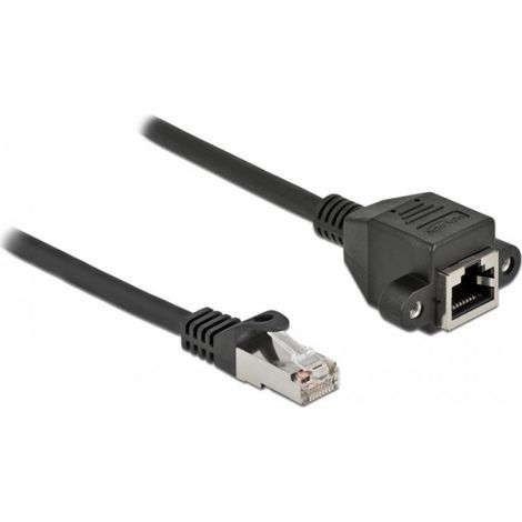 Delock 86998 RJ45 Câble réseau, câble patch CAT 6a S/FTP 0.25 m noir 1 pc(s)