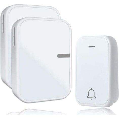 Sonnette sans fil Etanche IP44 pour Extérieur Intérieur Sonnette sans fil sans pile, 38 Mélodies et 4 Niveaux, 1 Émetteur 2 Récepteurs Portée 150M,de (1/4)