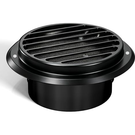 Grille d'Aération Ronde 100mm Inox 304 Noir Extérieur (1/5)