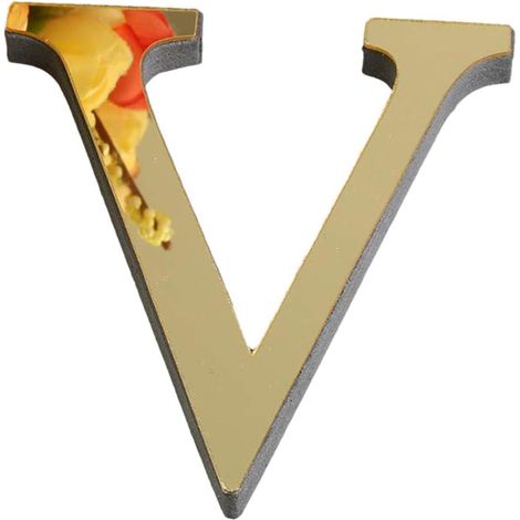 Autocollants muraux en forme de lettres Autocollant mural miroir 3D en acrylique pour salon, chambre à coucher, décoration d'intérieur, décalcomanies dorées clair (1/5)