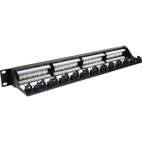 Plaqué Or 24 Ports, Fer laminé à Froid, Panneau de Brassage de Données, Support de Câble Réseau, Routage de Ligne 110, Outil Réseau, pour CAT6 Cat-6 Haute Vitesse (1/5)