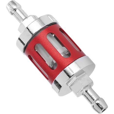 Filtre à carburant avec couvercle en alliage d'aluminium et verre, remplacement pour voitures, quads, SUV, motos et pit bikes, rouge (1/5)