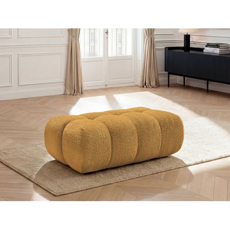 BOBOCHIC - Pouf JAYA tissu chenille Jaune (1/5)