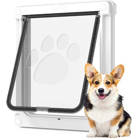 Porte pour chien robuste et verrouillable avec clapet anti-retour pour préserver l'intimité, adaptée aux chiens de toutes tailles et de toutes tailles. Porte de sécurité pour animaux facile à installe (1/5)