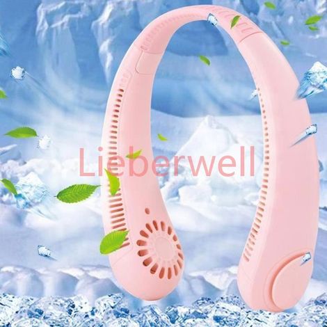 Ventilateur de Cou Portable Silencieux USB Rechargeable , , Rose , 3 vitesses , 45 dB (1/4)