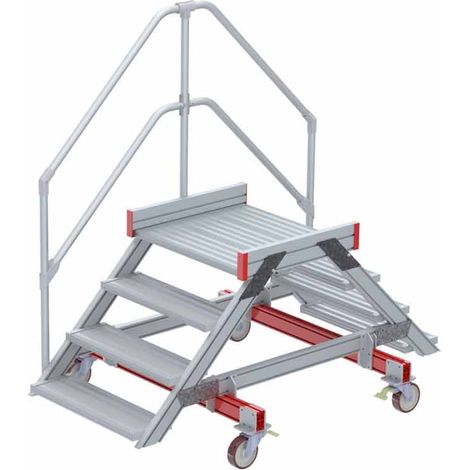 Euroline 512 mobiler Überstieg 45° Stufenausführung Alu gerieft Stufenbreite 800mm 4 Stufen
