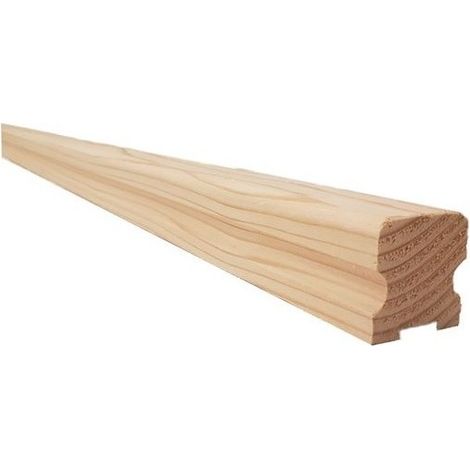 Levigne – Main courante moulurée en bois massif 50x50mm – Longueur 200cm – Compatible poteaux 60x60mm et 70x70mm – Brut non traité