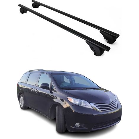 OMAC Dachträger Querträger für Toyota Sienna III 2011-2020 – Abschließbar – Max. 75 kg – 2 Stangen Stahl Schwarz (1/5)